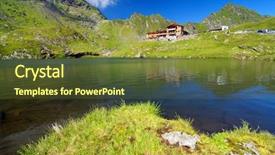  Presentation with resort - PPT layouts consisting of transfagarasan - mountain resort background and a tawny brown colored foreground