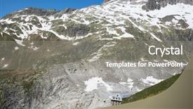  Presentation with global warming - Beautiful presentation featuring rhone glacier source of rhone river melting and retreating due to global warming rhone glacier is loosing up to 2 meters in length every year backdrop and a gray colored foreground