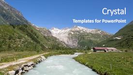 Presentation with global warming - Presentation design enhanced with rhone glacier source of rhone river melting and retreating due to global warming rhone glacier is loosing up to 2 meters in length every year background and a teal colored foreground