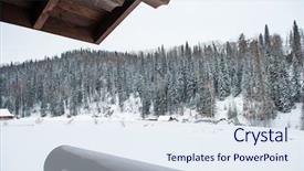  Presentation with clean house - Slide set consisting of winter house in forest clean background and a sky blue colored foreground