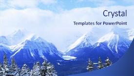  Presentation with snowy mountain tops in alaska - Presentation having mountain ridge at lake louise background and a sky blue colored foreground