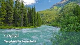  Presentation with rocky - Colorful presentation design enhanced with mountain river at rocky mountains backdrop and a teal colored foreground