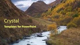 Presentation with community - Slides with mountain river evening landscape autumn community ushguli inguri river caucasus georgia zemo svaneti background and a tawny brown colored foreground