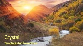  Presentation with community - Cool new slide deck with mountain river evening landscape autumn community ushguli inguri river caucasus georgia zemo svaneti collage of two frames art processing photos backdrop and a tawny brown colored foreground