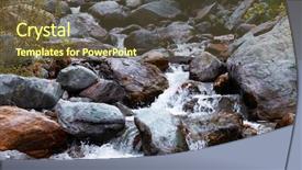  Presentation with mountain stream - Beautiful theme featuring mountain river fast stream water backdrop and a  colored foreground