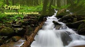  Presentation with forest stream - Slide set featuring mountain river flowing background and a tawny brown colored foreground
