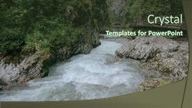  Presentation with nature river - Slide set with mountain river forces of nature concept background and a tawny brown colored foreground