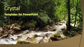  Presentation with colombia - PPT theme featuring mountain river in cordiliera central colombia south america background and a tawny brown colored foreground