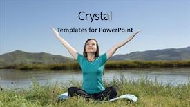  Presentation with nature river - Slide deck having mountain river relax in nature background and a  colored foreground