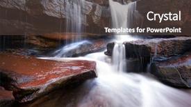  Presentation with mountain water - Colorful PPT theme enhanced with mountain river waterfall rocks backdrop and a  colored foreground