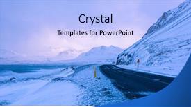  Presentation with mountain road up hill - Slide deck with mountain road along the coast background and a light blue colored foreground