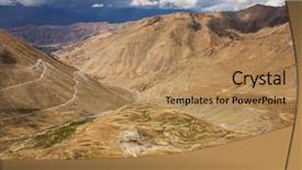  Presentation with himalaya - Beautiful presentation design featuring mountain road climbing up backdrop and a coral colored foreground