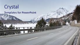  Presentation with landon the mountain road - Slide deck featuring mountain road in an overcast background and a lemonade colored foreground