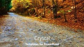  Presentation with road - Slide set with mountain-road-in-autumn-colours background and a gray colored foreground