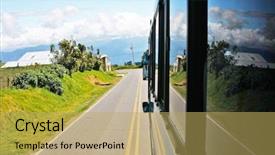  Presentation with costa rica - PPT theme featuring mountain road in monteverde costa background and a yellow colored foreground