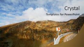  Presentation with romania - Presentation theme enhanced with mountain road in the transylvanian alps romania europe background and a light blue colored foreground