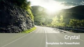  Presentation with region - Beautiful PPT theme featuring mountain road jungfrau region switzerland backdrop and a gray colored foreground