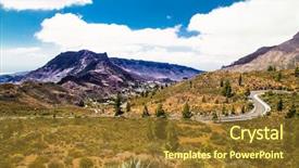  Presentation with landon the mountain road - Colorful PPT theme enhanced with mountain road near fataga city backdrop and a  colored foreground