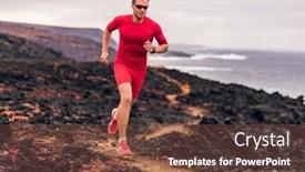  Presentation with cardio - Beautiful presentation featuring mountain-running-ultra-runner-man backdrop and a tawny brown colored foreground