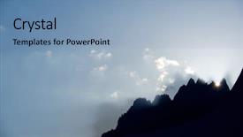  Presentation with dawn - Amazing theme having mountain shapes - dawn on chamonix spiers alps backdrop and a teal colored foreground