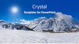  Presentation with ski - Presentation design having mountain-ski-resort-hochgurgl-austria background and a ocean colored foreground