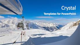  Presentation with ski - Amazing presentation theme having mountain-ski-resort-hochgurgl-austria backdrop and a teal colored foreground
