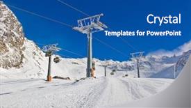  Presentation with ski - PPT layouts consisting of mountain-ski-resort-hochgurgl-austria background and a ocean colored foreground