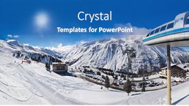  Presentation with resort - Audience pleasing PPT theme consisting of mountain-ski-resort-hochgurgl-austria backdrop and a teal colored foreground