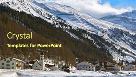  Presentation with ski - Presentation theme having mountain-ski-resort-obergurgl-austria background and a tawny brown colored foreground