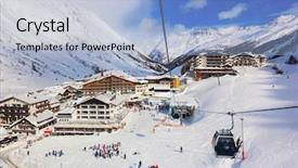  Presentation with resort - Cool new slides with mountain ski resort obergurgl austria backdrop and a light blue colored foreground