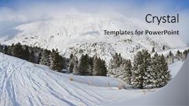  Presentation with ski - PPT theme having mountain ski resort obergurgl austria background and a  colored foreground