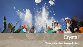  Presentation with mountain snow - Amazing slides having mountain ski resort sheregesh russia backdrop and a coral colored foreground