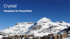  Presentation with mountain snow - Cool new PPT layouts with mountain ski resort with snow in winter val-d'isere alps france backdrop and a ocean colored foreground