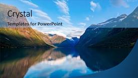  Presentation with beautiful mountains river lake sky nature - Audience pleasing theme consisting of mountain sky - beautiful nature norway natural landscape backdrop and a  colored foreground