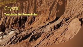  Presentation with landslide - Presentation theme with mountain-slope-after-landslide-due and a tawny brown colored foreground