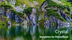  Presentation with k2 mountain - Amazing presentation theme having mountain slope with small pines backdrop and a forest green colored foreground