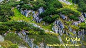  Presentation with photovoltaic mountain - Beautiful presentation design featuring mountain slope with small pines backdrop and a tawny brown colored foreground