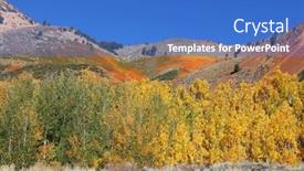  Presentation with bright yellow - Slides enhanced with mountain-slopes-in-california-shrubs background and a  colored foreground