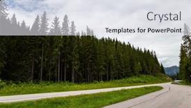  Presentation with forests - Presentation theme enhanced with mountain-slopes-overgrown-with-green background and a sky blue colored foreground