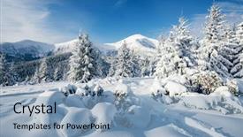  Presentation with happy new year - Slide set consisting of europe alps ski resort blue background and a light blue colored foreground