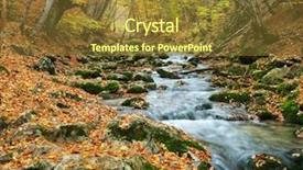 Presentation with autumn view autumn nature - Beautiful presentation theme featuring mountain stream - autumn landscape composition of nature backdrop and a  colored foreground