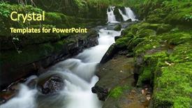  Presentation with mountain stream - Cool new PPT theme with mountain stream - beautiful waterfall of clare glens backdrop and a tawny brown colored foreground