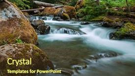  Presentation with forest stream - Slide set consisting of mountain stream - creek in forest background and a tawny brown colored foreground