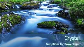  Presentation with forest stream - Slide deck enhanced with mountain stream - creek in forest background and a ocean colored foreground