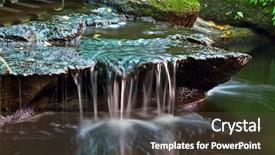  Presentation with waterfall - Presentation theme enhanced with mountain stream - waterfall background and a tawny brown colored foreground