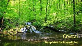  Presentation with mountain stream - Amazing PPT theme having mountain stream among the mossy backdrop and a tawny brown colored foreground