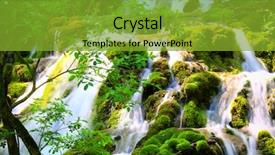  Presentation with mountain stream - Beautiful slide deck featuring mountain stream among the mossy backdrop and a gold colored foreground