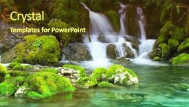  Presentation with mountain stream - Presentation theme with mountain stream among the mossy background and a tawny brown colored foreground
