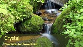  Presentation with mountain stream - Presentation theme having mountain stream among the mossy background and a tawny brown colored foreground