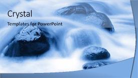  Presentation with mountain stream - Slides enhanced with mountain stream flowing over rocks background and a light blue colored foreground
